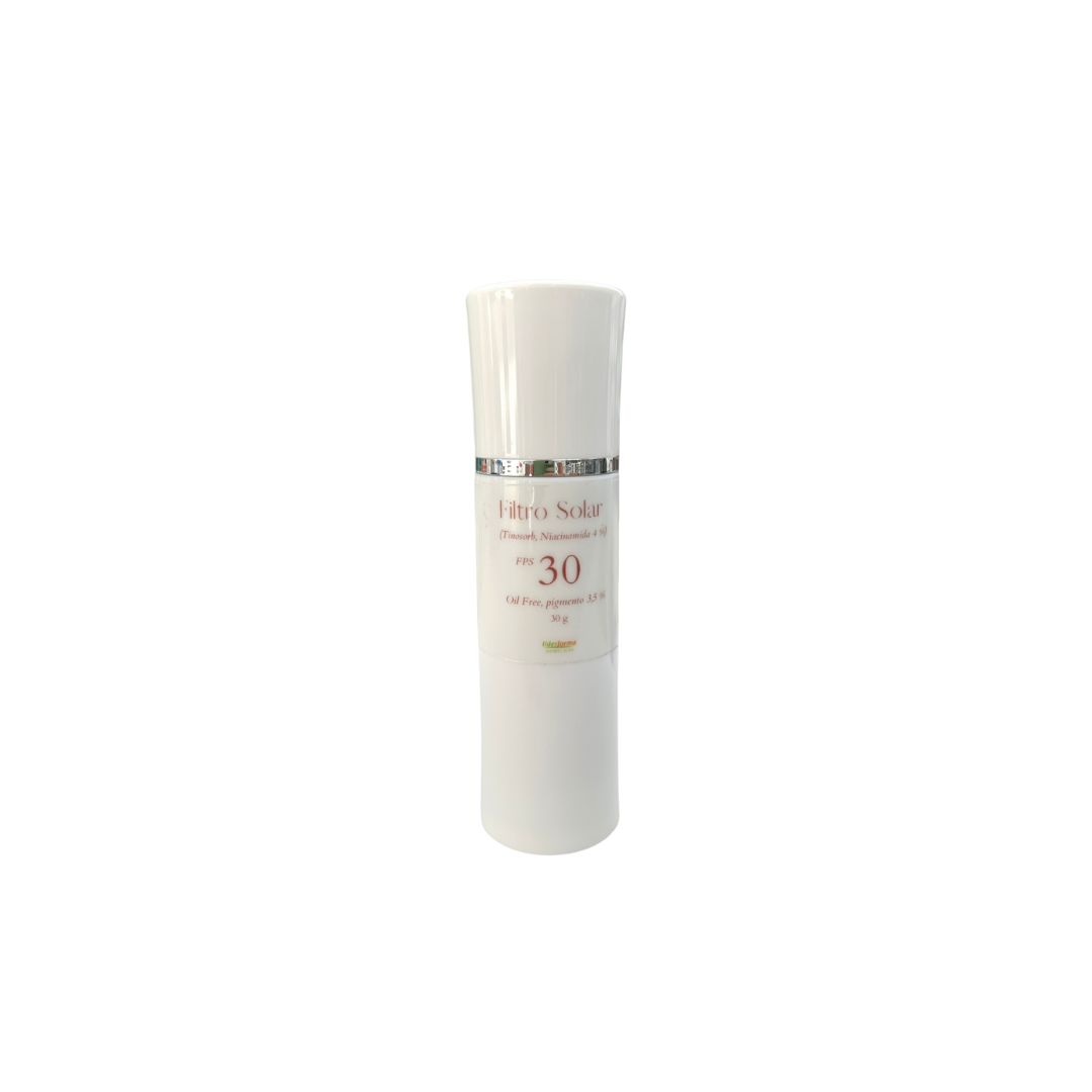 Filtro Solar Tinosorb FPS 30 com niacinamida. Tom escuro, 30g